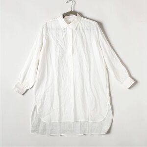 NWT DOEN JORA LINEN DRESS SALT Sz XS   Mini Shirt Dress White $250 Relaxed Fit